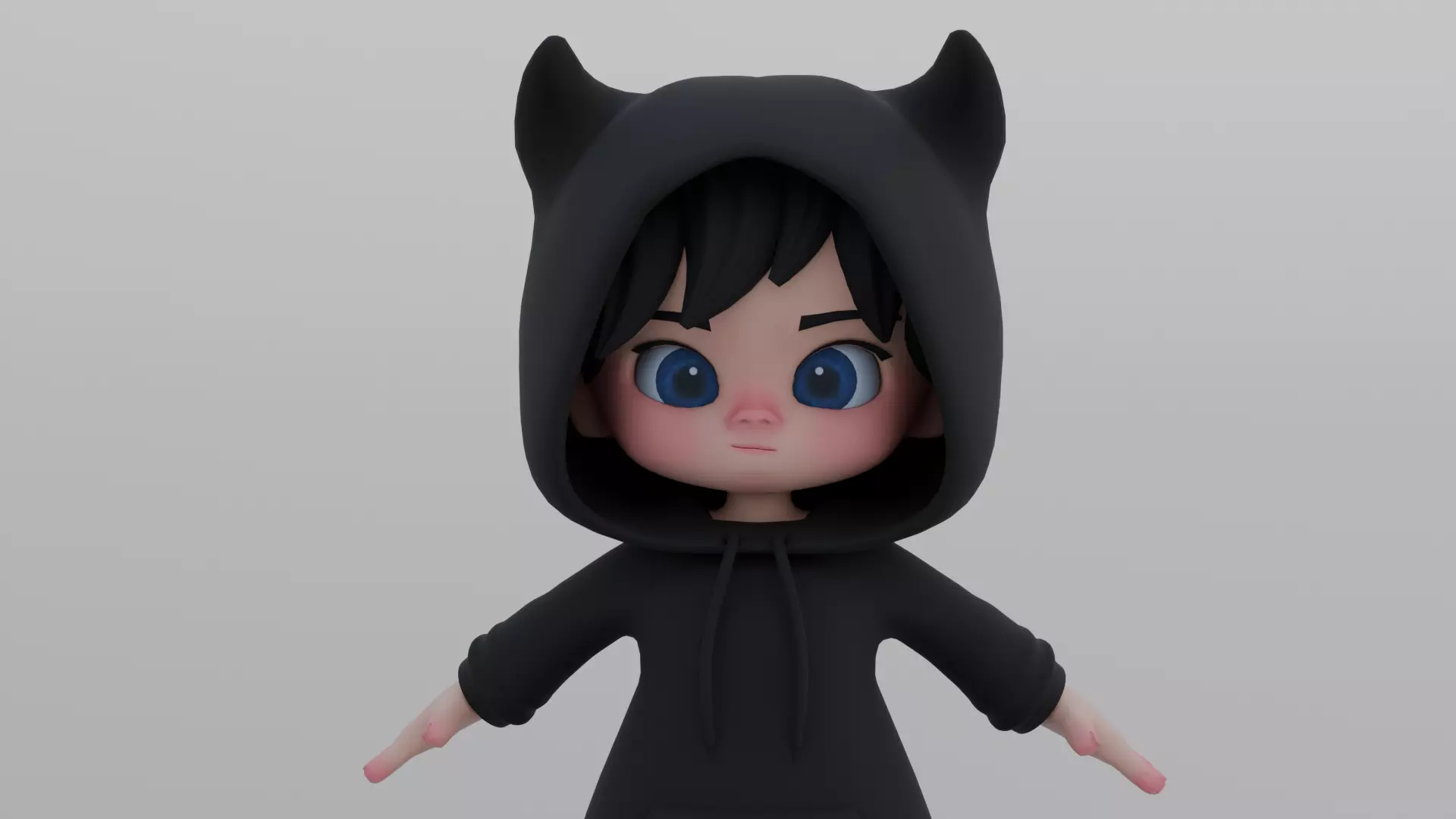 Cute Chibi Male 3D Character Low-poly 3D model Low-poly 3D model_5