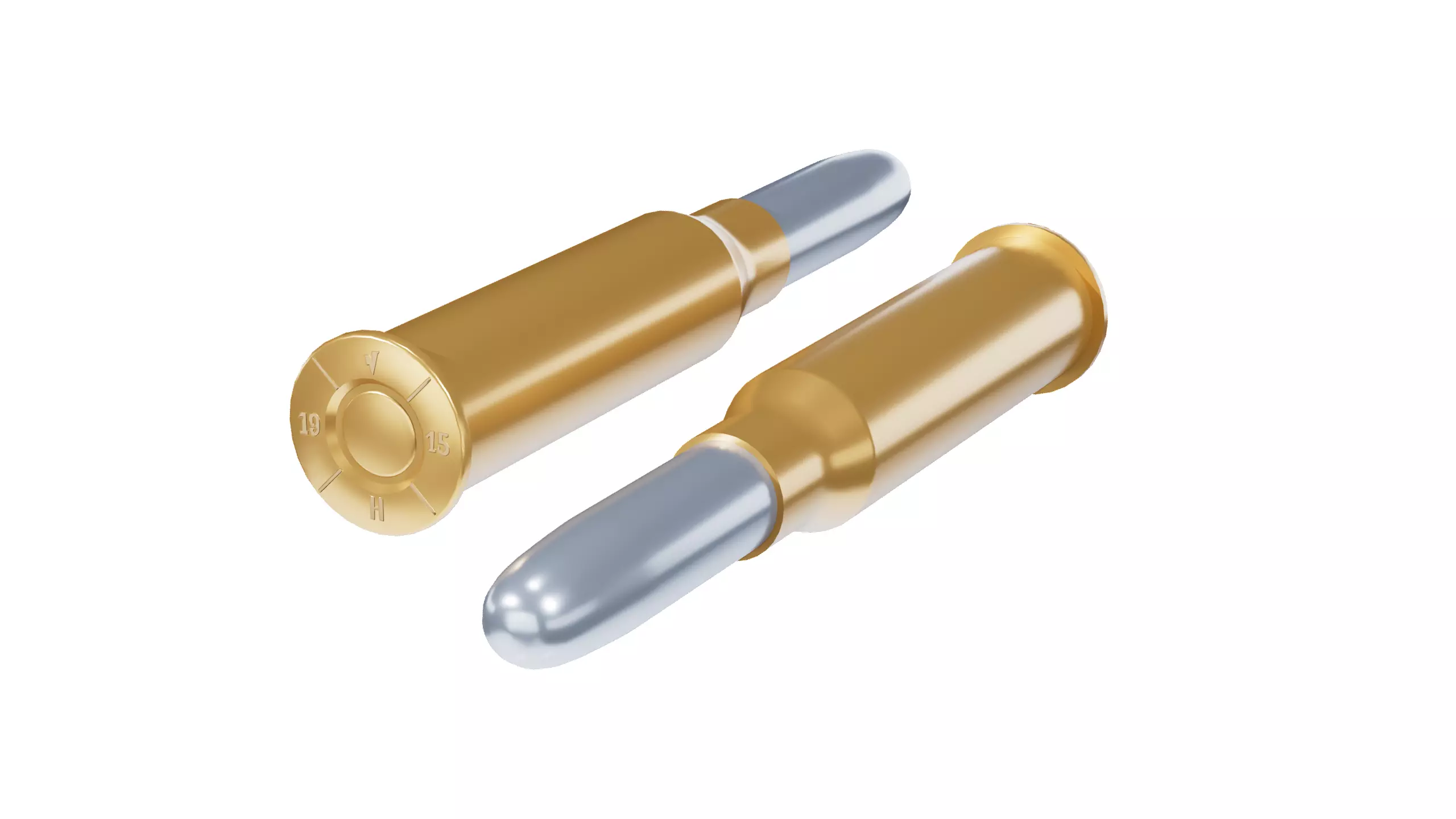 8x50R Mannlicher Cartridge 3D model_1