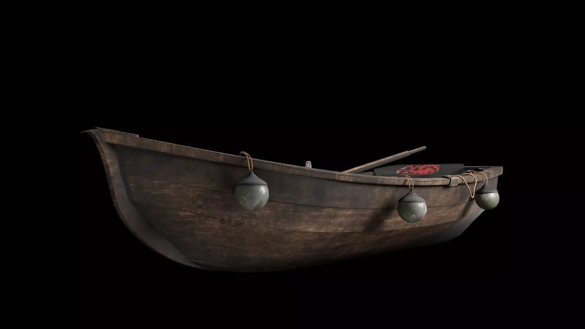 Rowboat - Game Ready 3D Model Low-poly 3D model_3