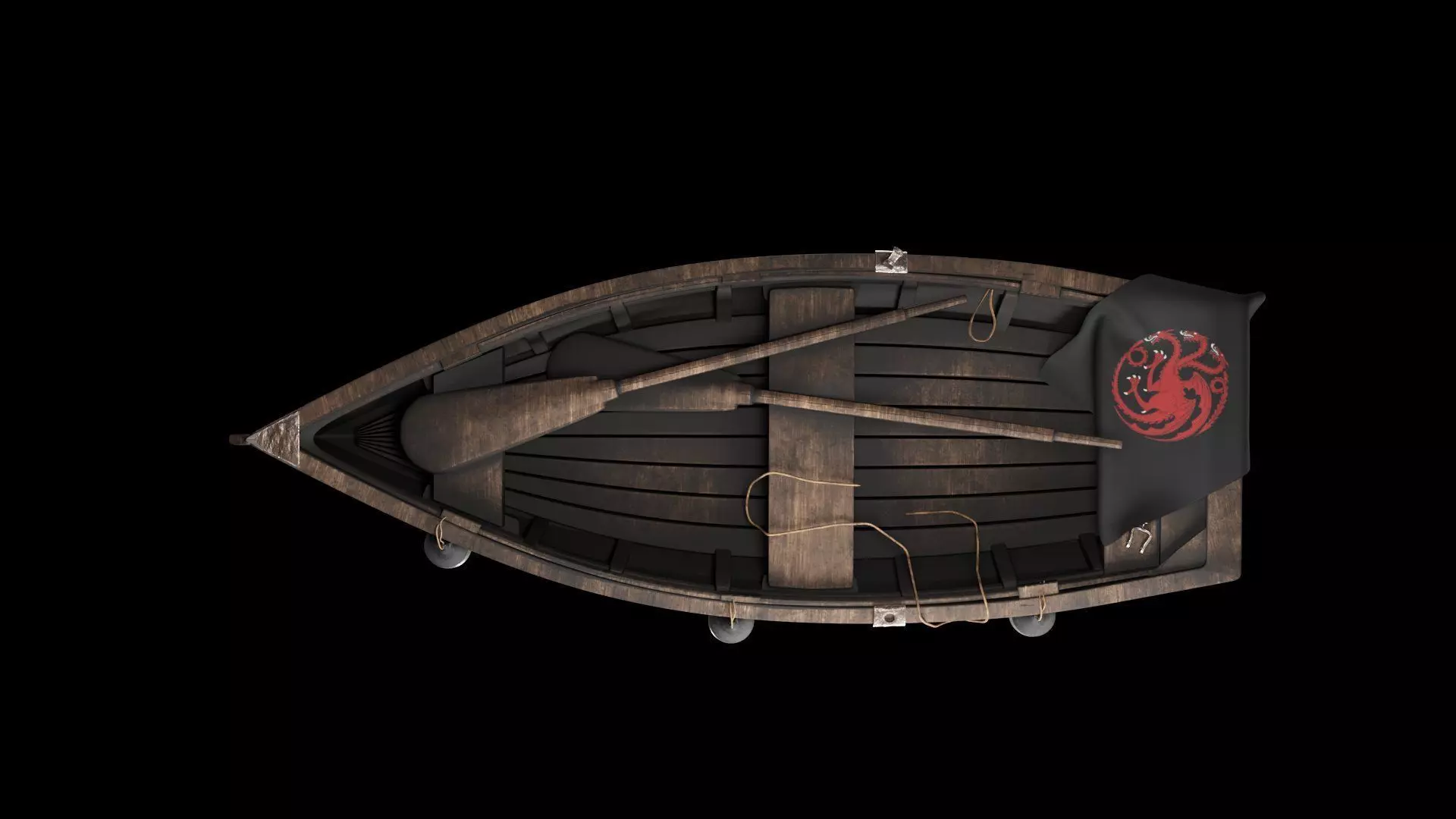 Rowboat - Game Ready 3D Model Low-poly 3D model_2