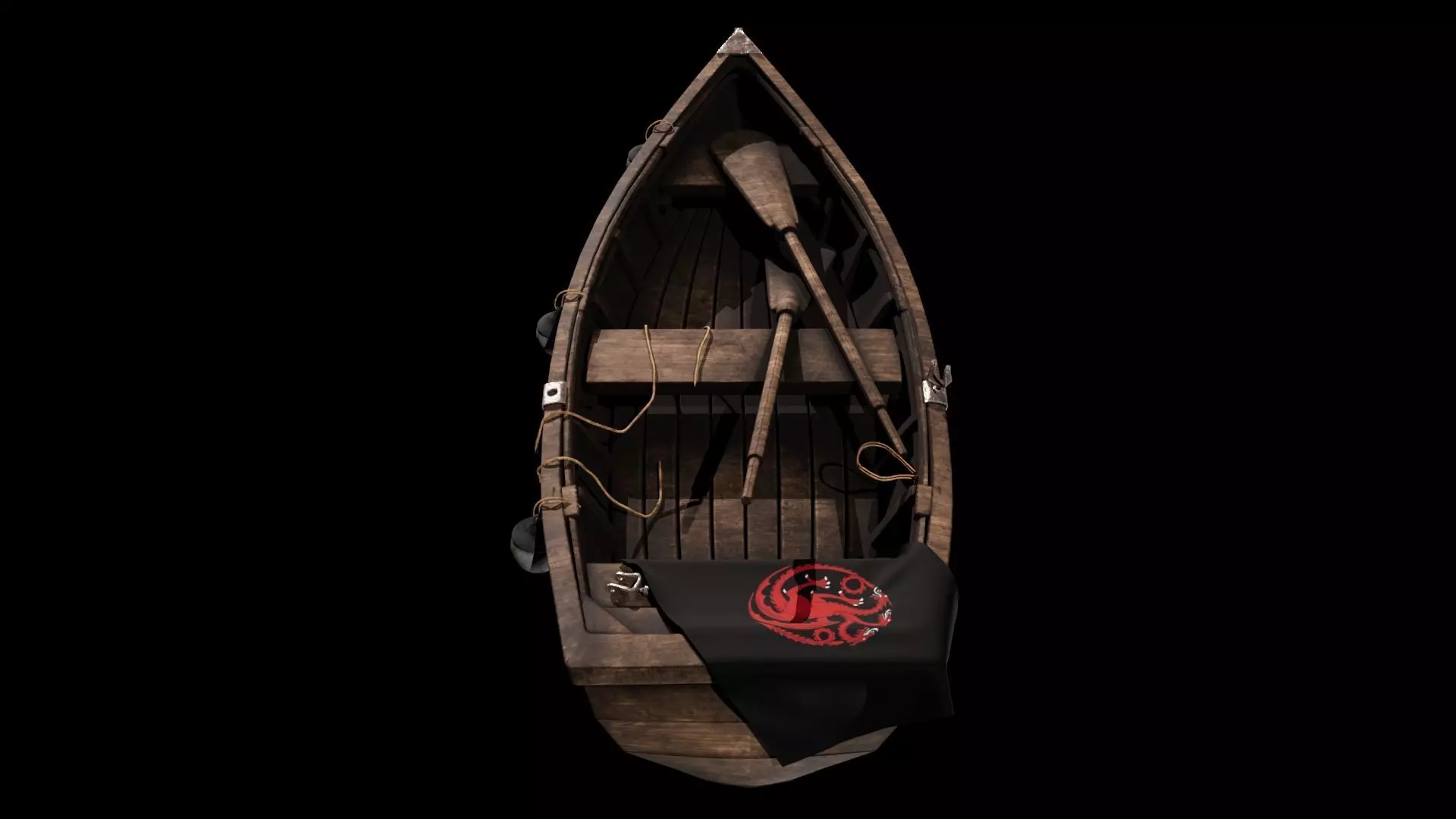 Rowboat - Game Ready 3D Model Low-poly 3D model_5