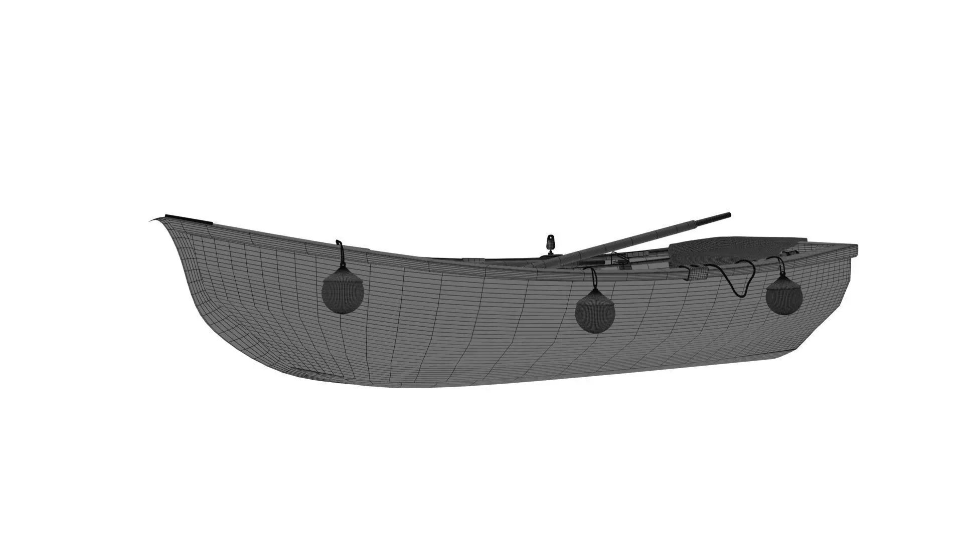 Rowboat - Game Ready 3D Model Low-poly 3D model_6