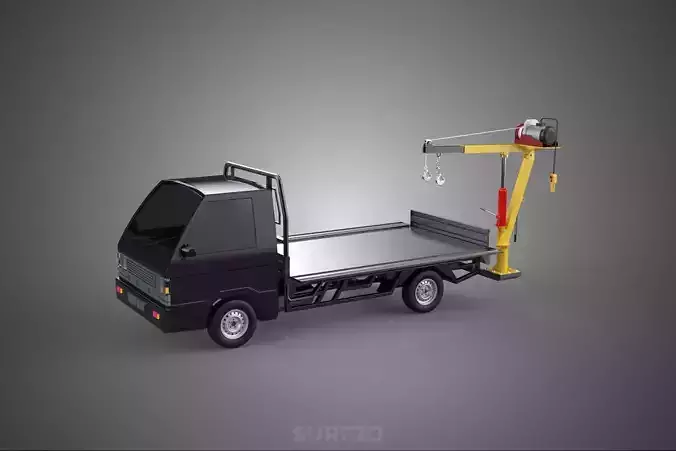 REAR MOUNTED BOOM CRANE HOIST WINCH LIFTING FLATBED TRUCK PICKUP