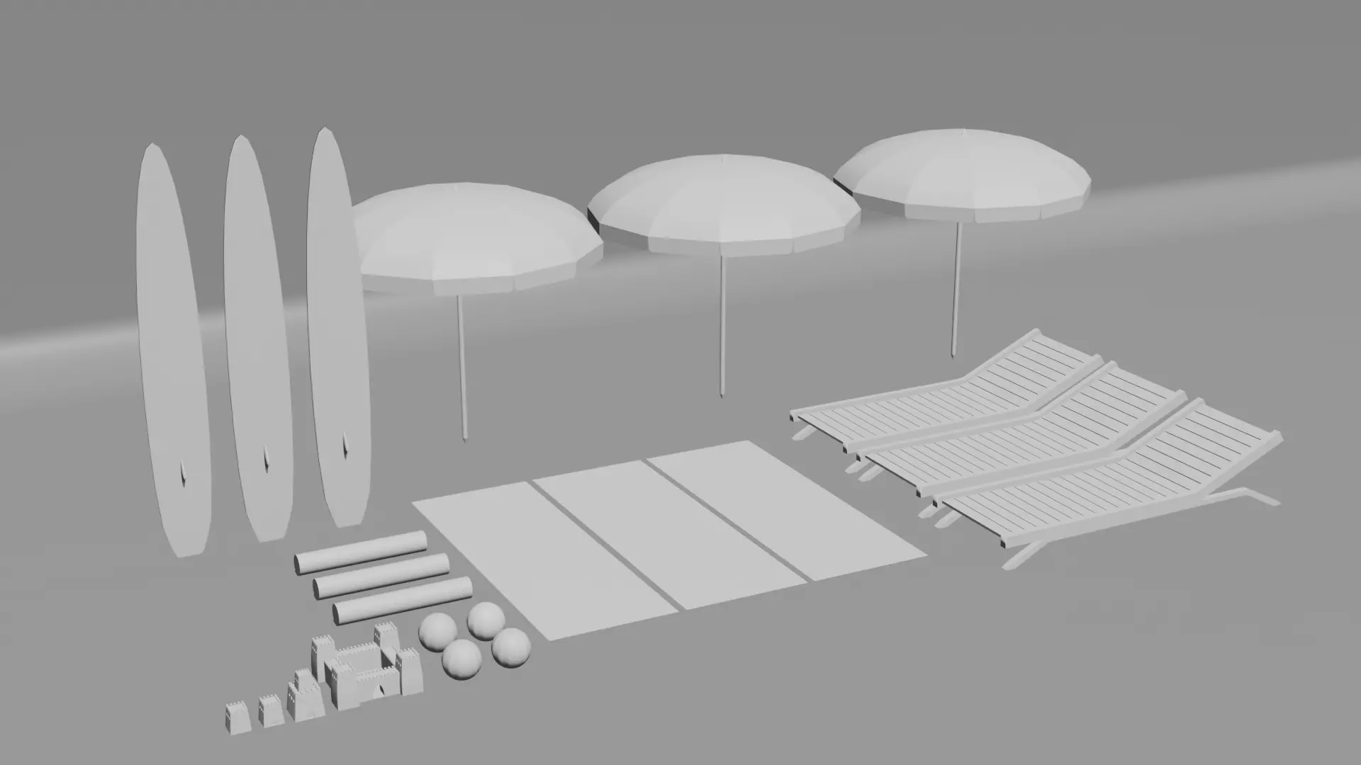 Summer asset pack full colletcion 3D model_3