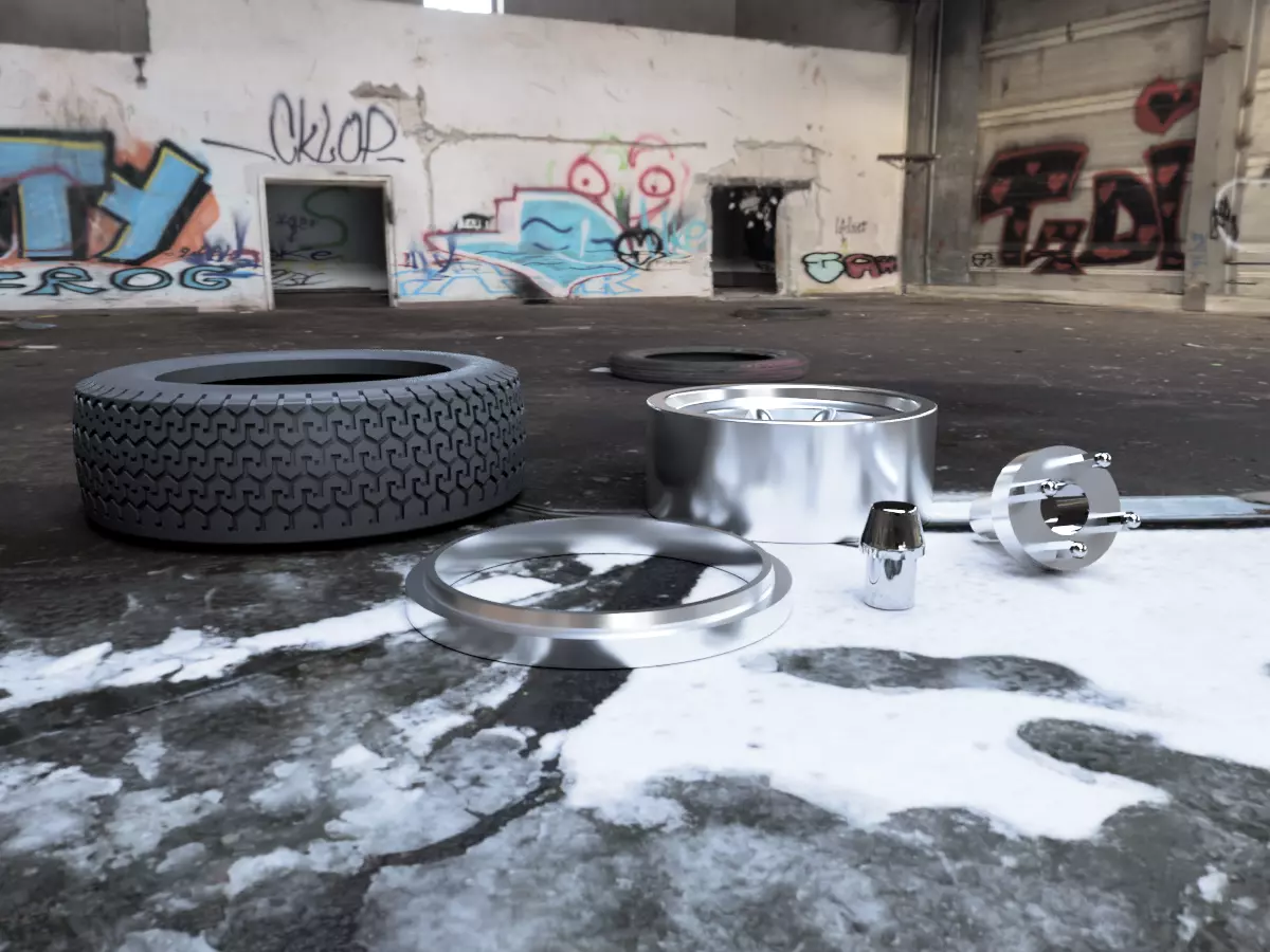 Minilite Style 1-24-1-25 Scale Wheels and Tires Hi-Poly 3D print model_4