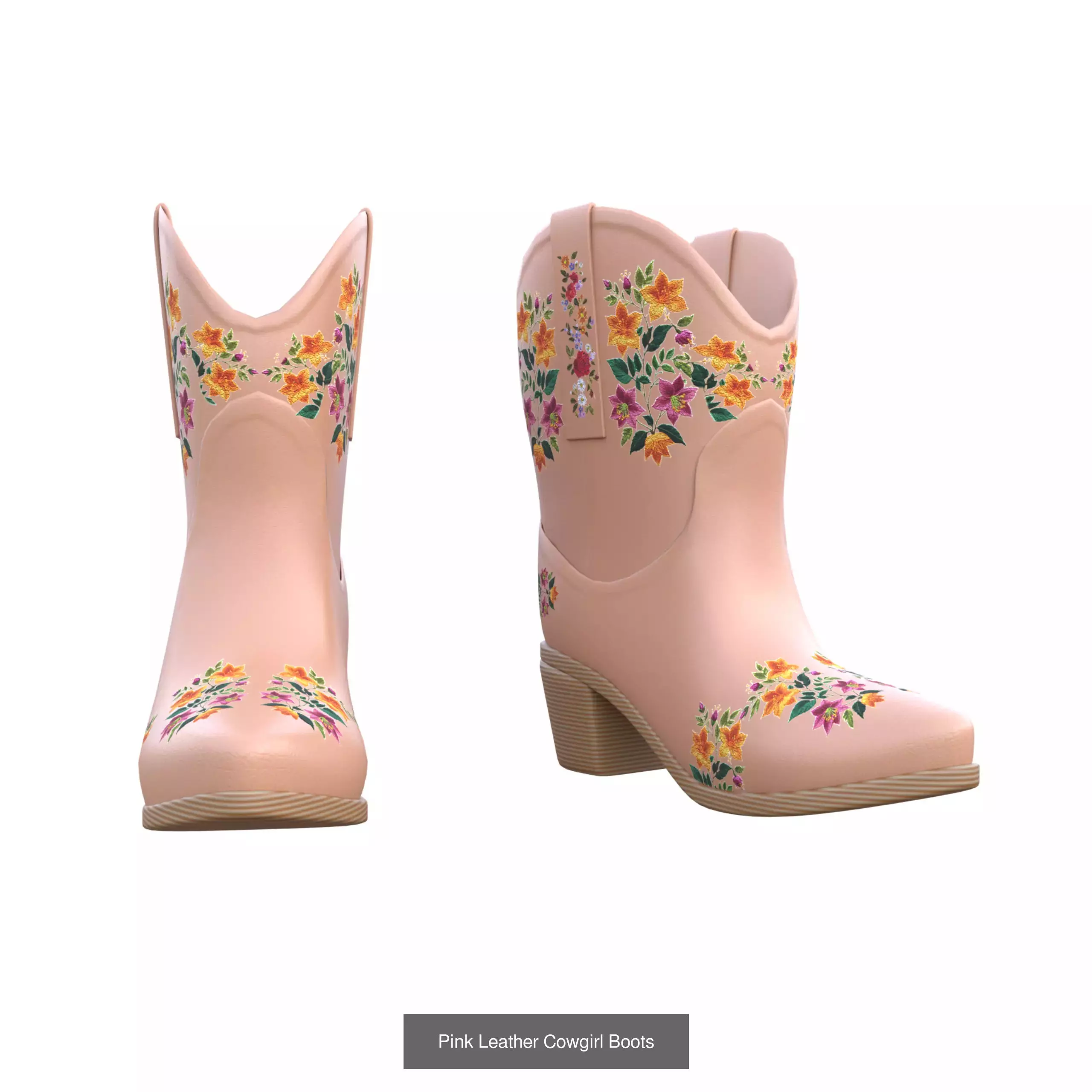 Cowgirl Boots 3D Model Collection_4