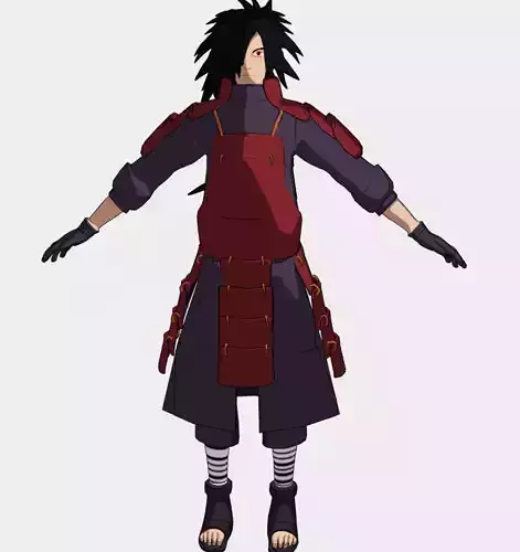 Anime Style Samurai Warrior 3D Model  Low-poly 3D model