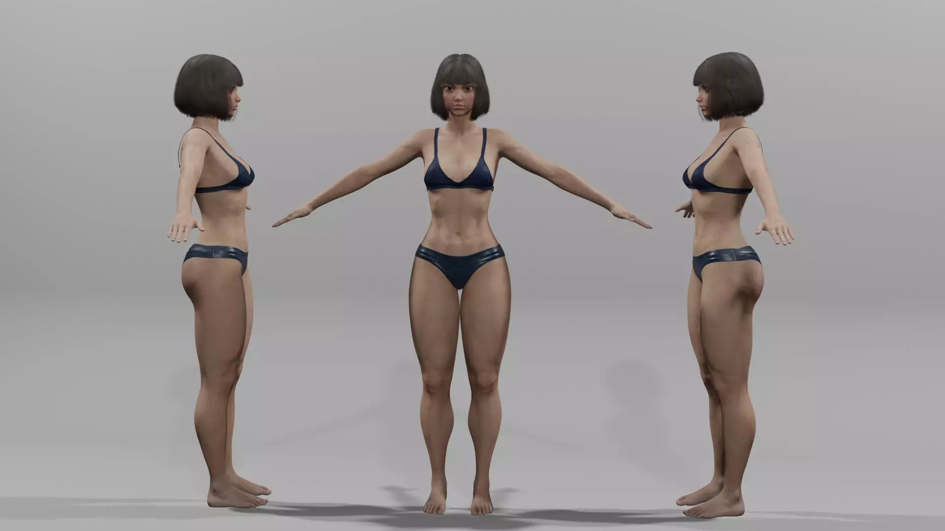 Realistic voluptuous Female 3D model_0