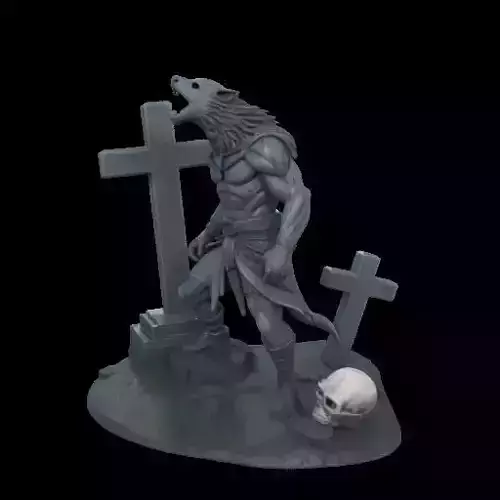 1955COLORFUL Werewolf Howling  3D Model   beast