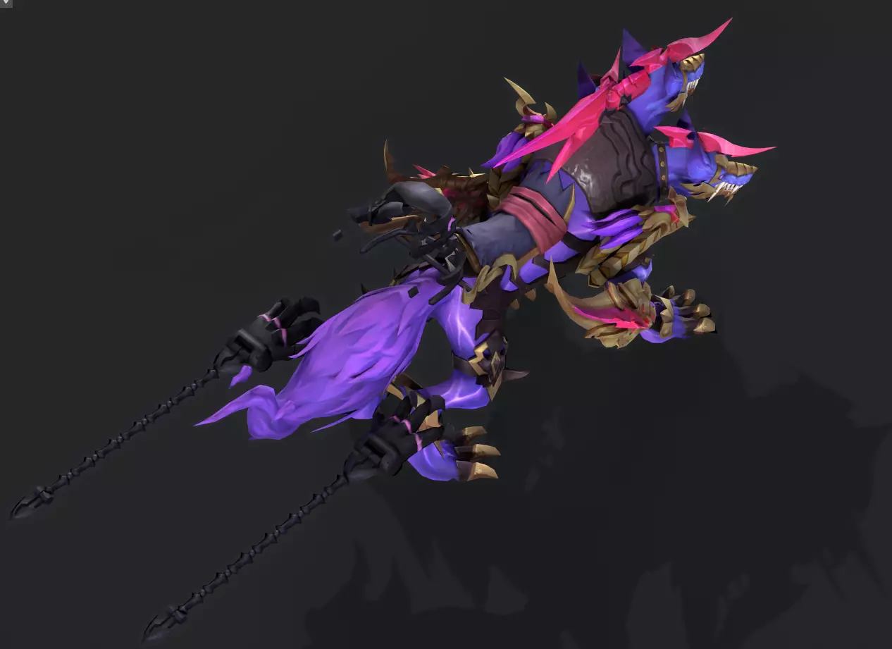 three headed fiery Wolf Low-poly 3D model_6