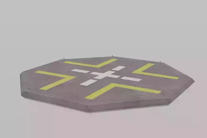 Jurassic Themed - Helipad Low-poly 3D model Jurassic Themed - Helipad Low-poly 3D model