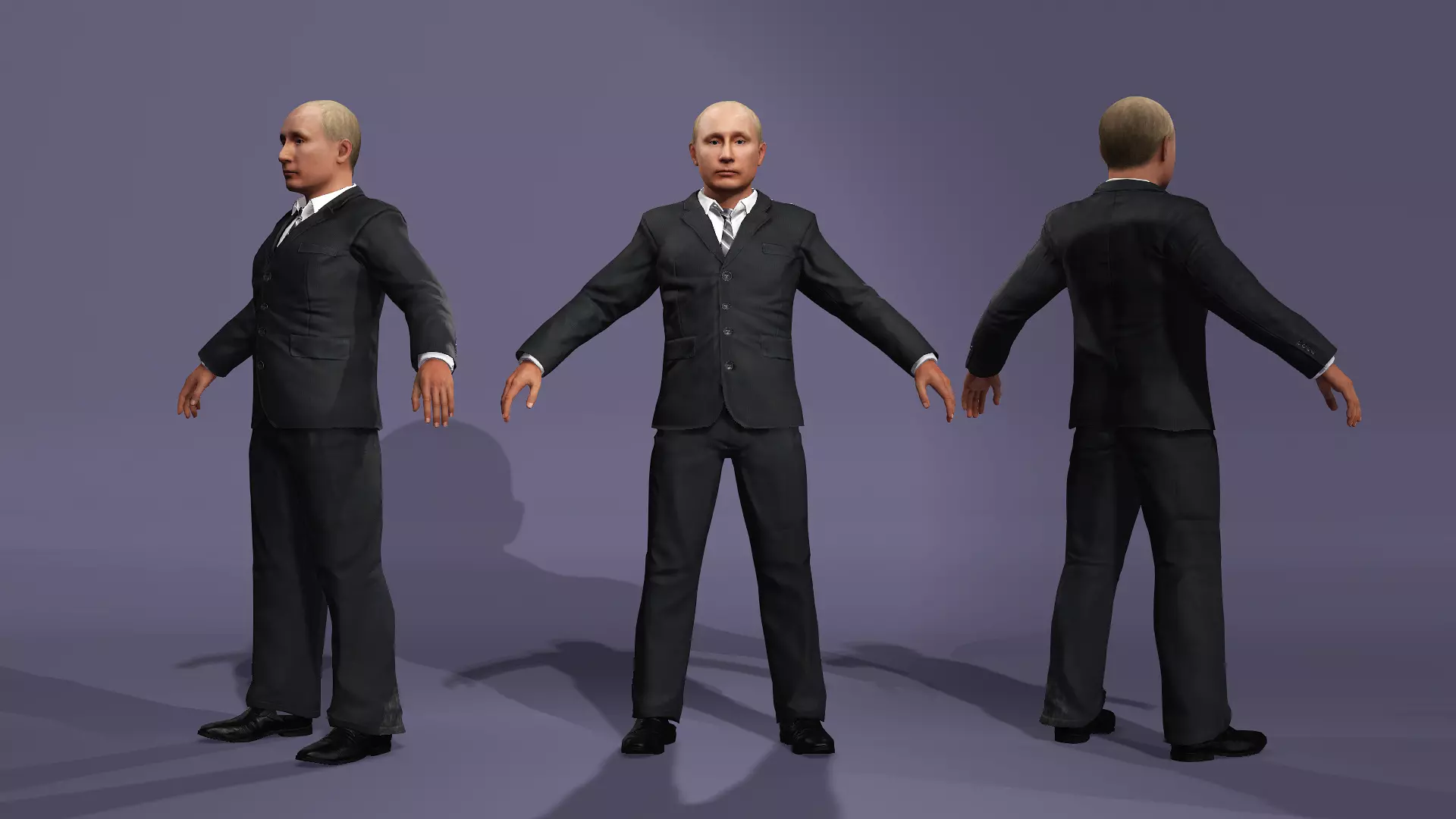 Realistic Male Politician Character Vladimirovich Putin 3D model