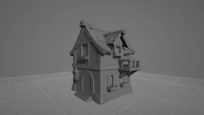Fantasy Cottage House Game Ready 3D Model - No Textures