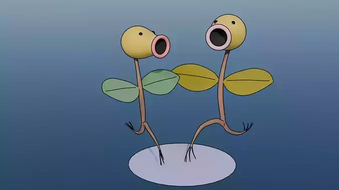 Pokemon Bellsprout and Shiny Version 3D model
