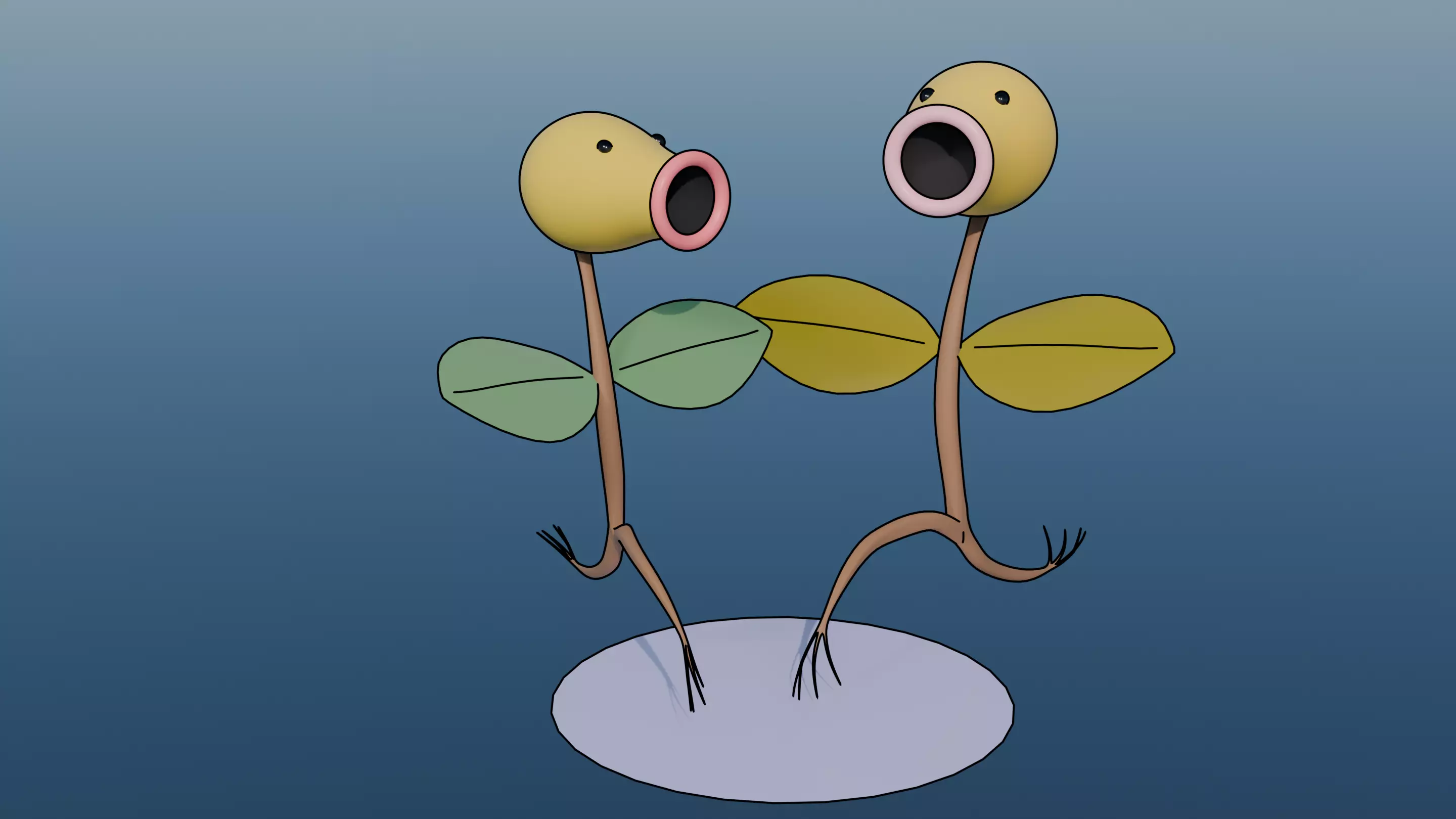 Pokemon Bellsprout and Shiny Version 3D model_0
