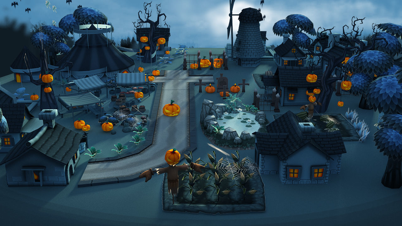 Cartoon Halloween Farm  Low-poly 3D model_19