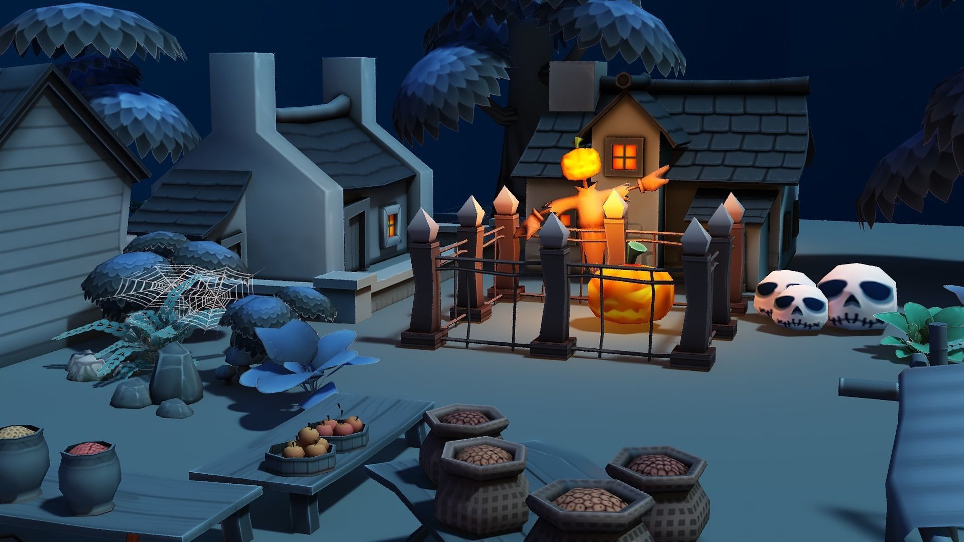 Cartoon Halloween Farm  Low-poly 3D model_17