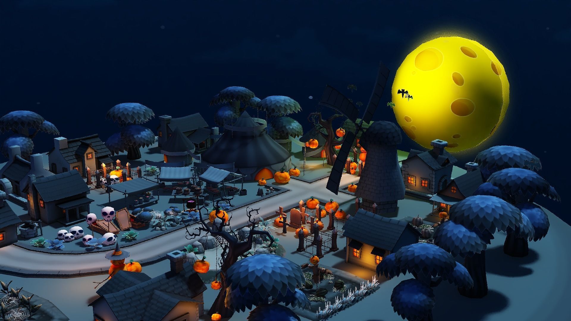 Cartoon Halloween Farm  Low-poly 3D model_13