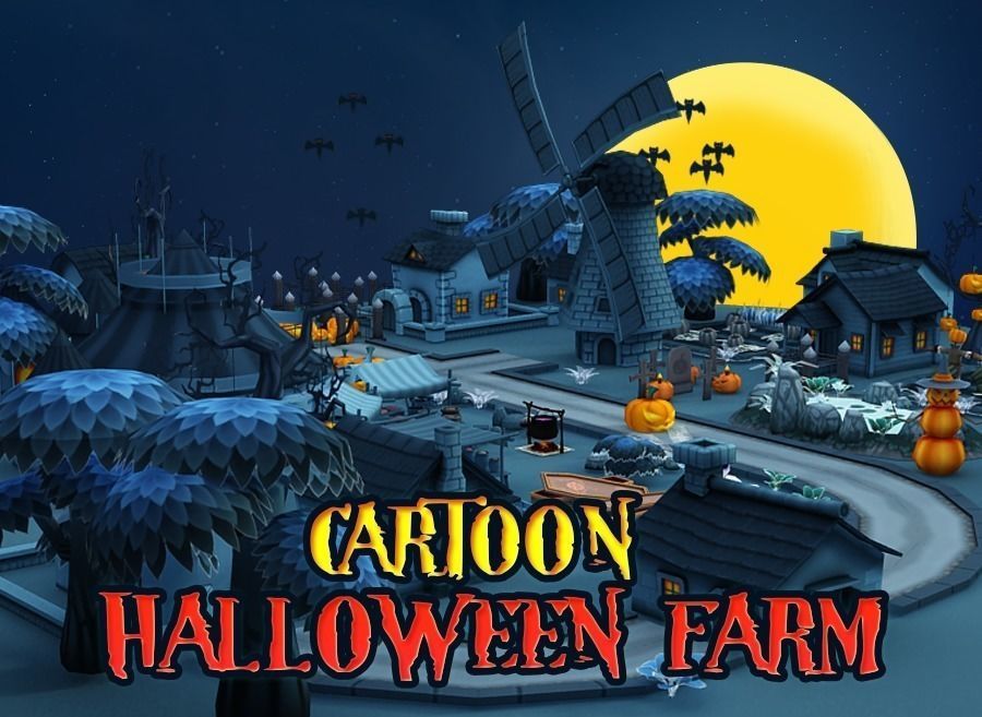 Cartoon Halloween Farm