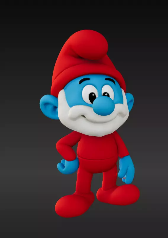Papa Smurf Chibi Style 3D Model 3D print model