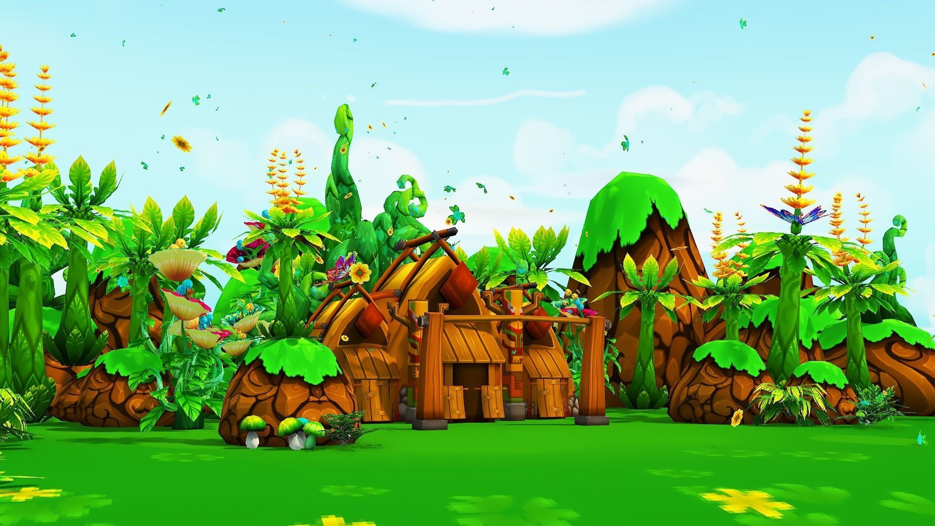 Fantasy Sky Forest Low-poly 3D model_19