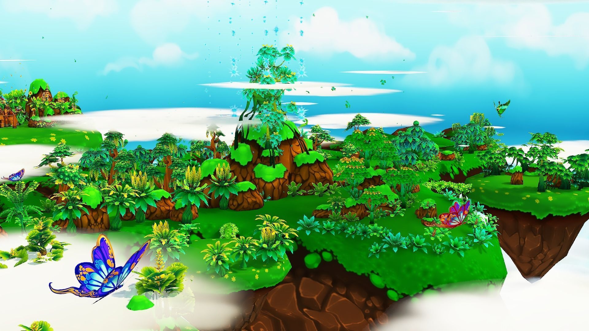 Fantasy Sky Forest Low-poly 3D model_35