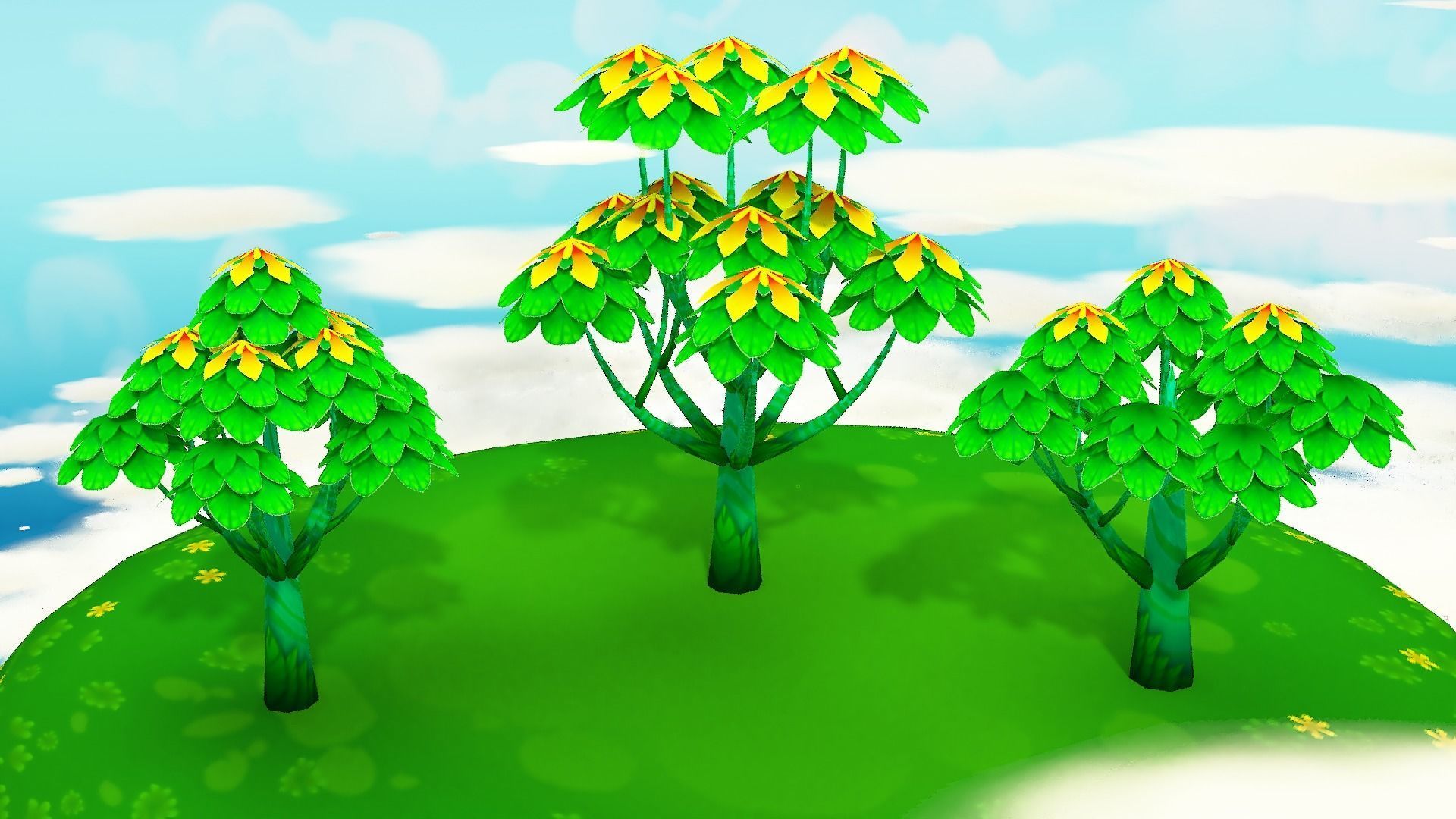 Fantasy Sky Forest Low-poly 3D model_28