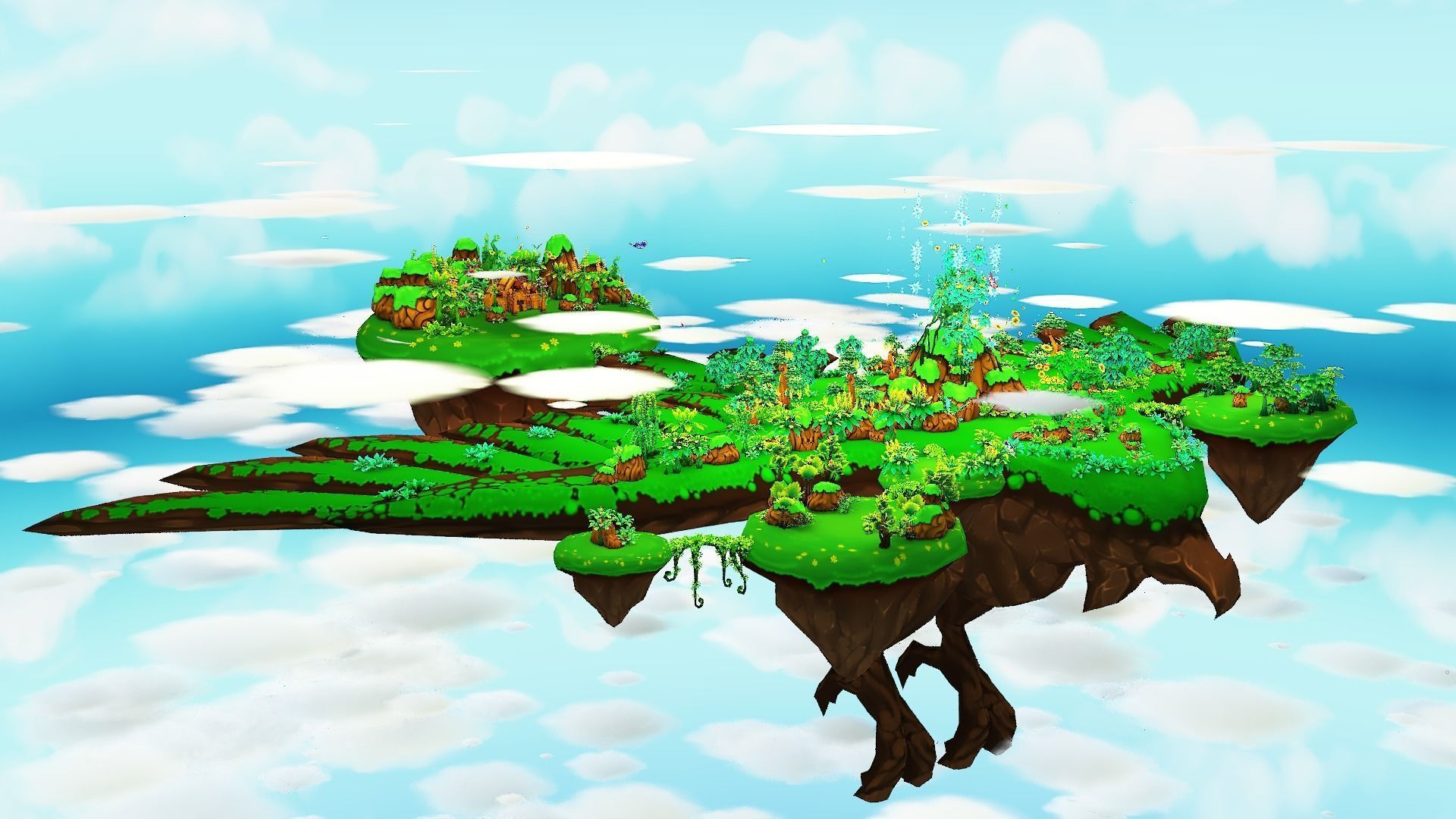 Fantasy Sky Forest Low-poly 3D model_25