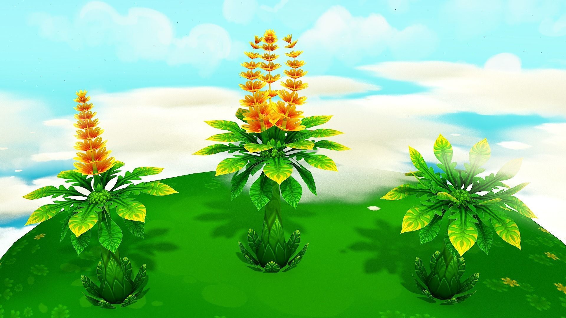 Fantasy Sky Forest Low-poly 3D model_26