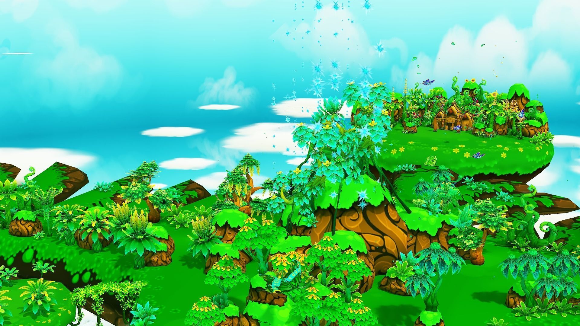 Fantasy Sky Forest Low-poly 3D model_36