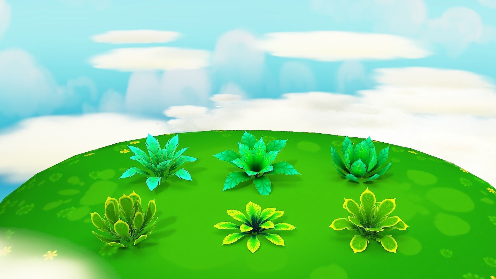 Fantasy Sky Forest Low-poly 3D model_7