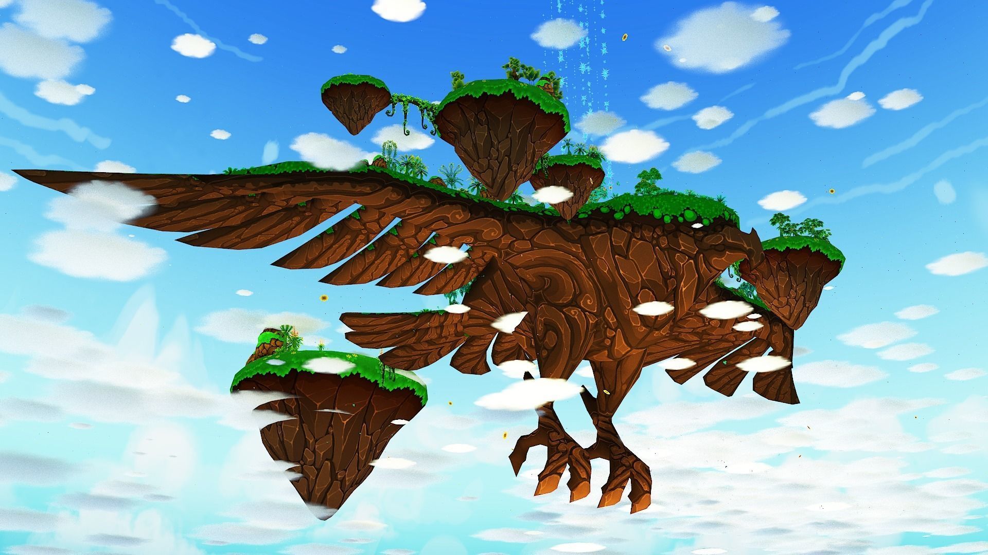 Fantasy Sky Forest Low-poly 3D model_21