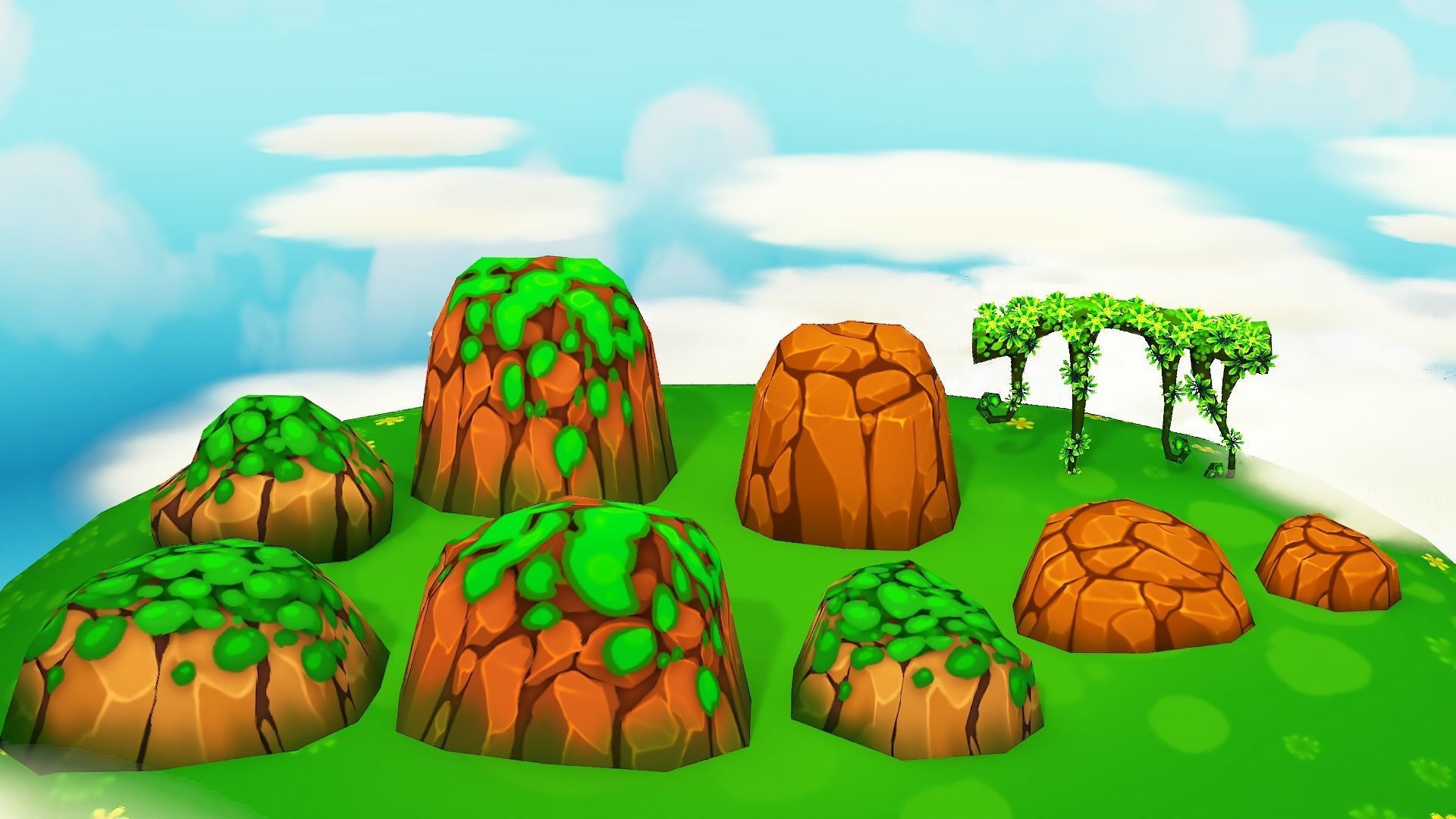 Fantasy Sky Forest Low-poly 3D model_33