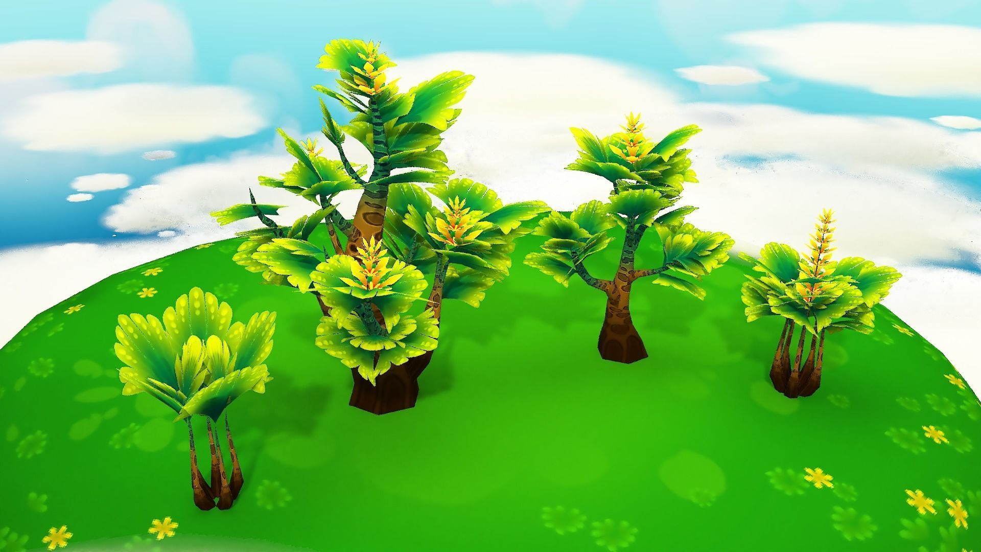 Fantasy Sky Forest Low-poly 3D model_31