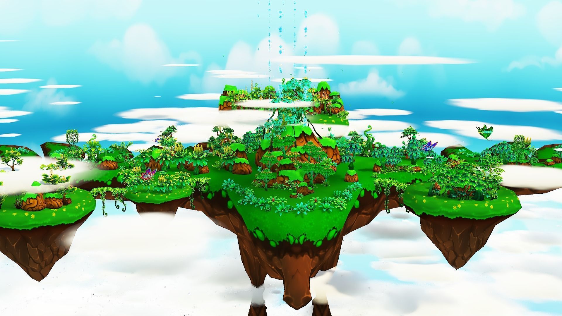 Fantasy Sky Forest Low-poly 3D model_34