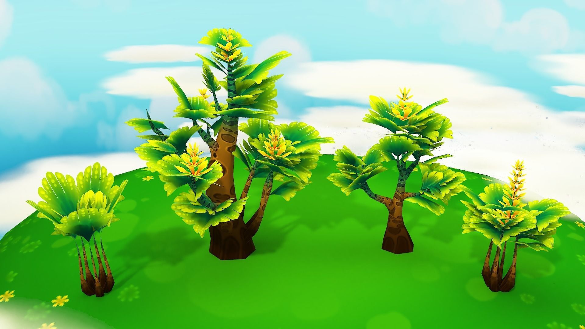 Fantasy Sky Forest Low-poly 3D model_30