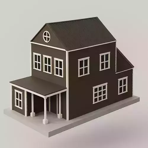 Low Poly Stylized House 3D Model 3D print model