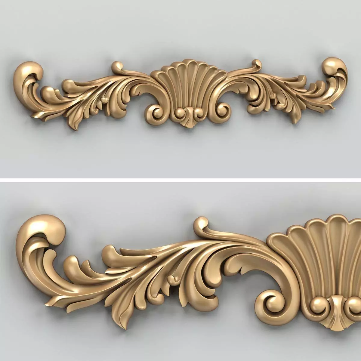 Carved decor horizontal 023 3D model
