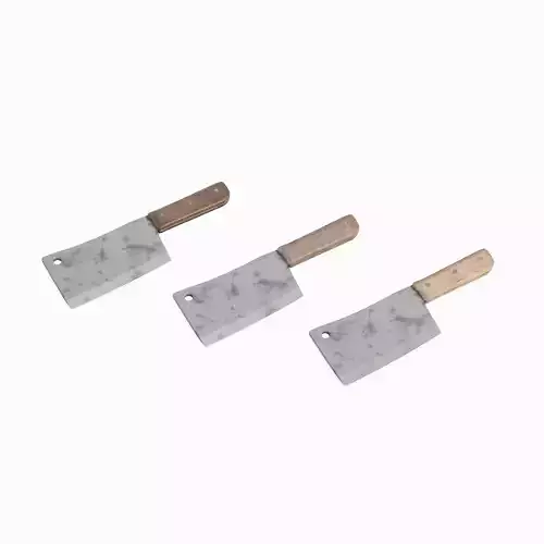 Meat Cleaver Set C Low-poly 3D model
