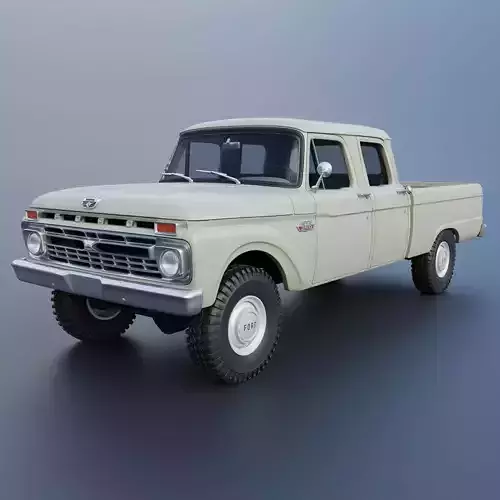 Pickup Truck F250 Crew Cab 1966 3D print model