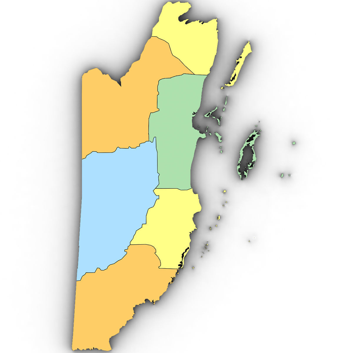 3d Political Map of Belize 3D model_5