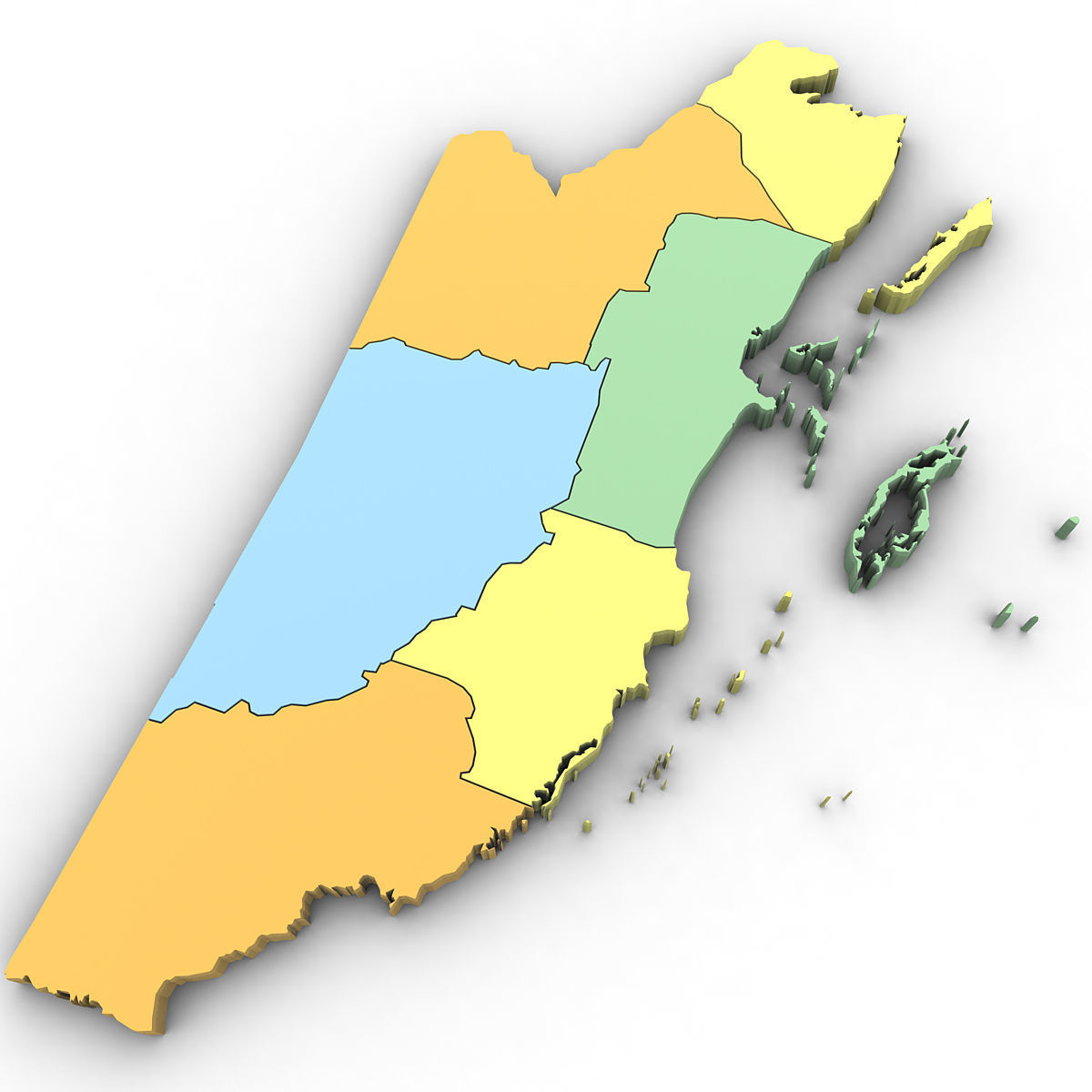 3d Political Map of Belize 3D model_1