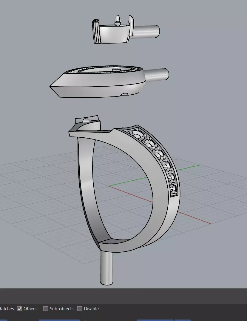 ring messika 17 mm fiery 3D print model_8