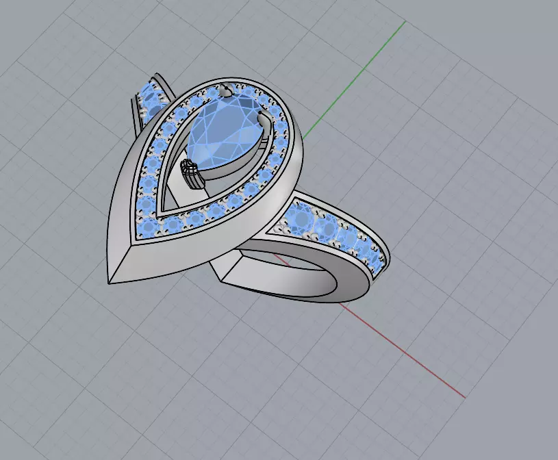 ring messika 17 mm fiery 3D print model_5