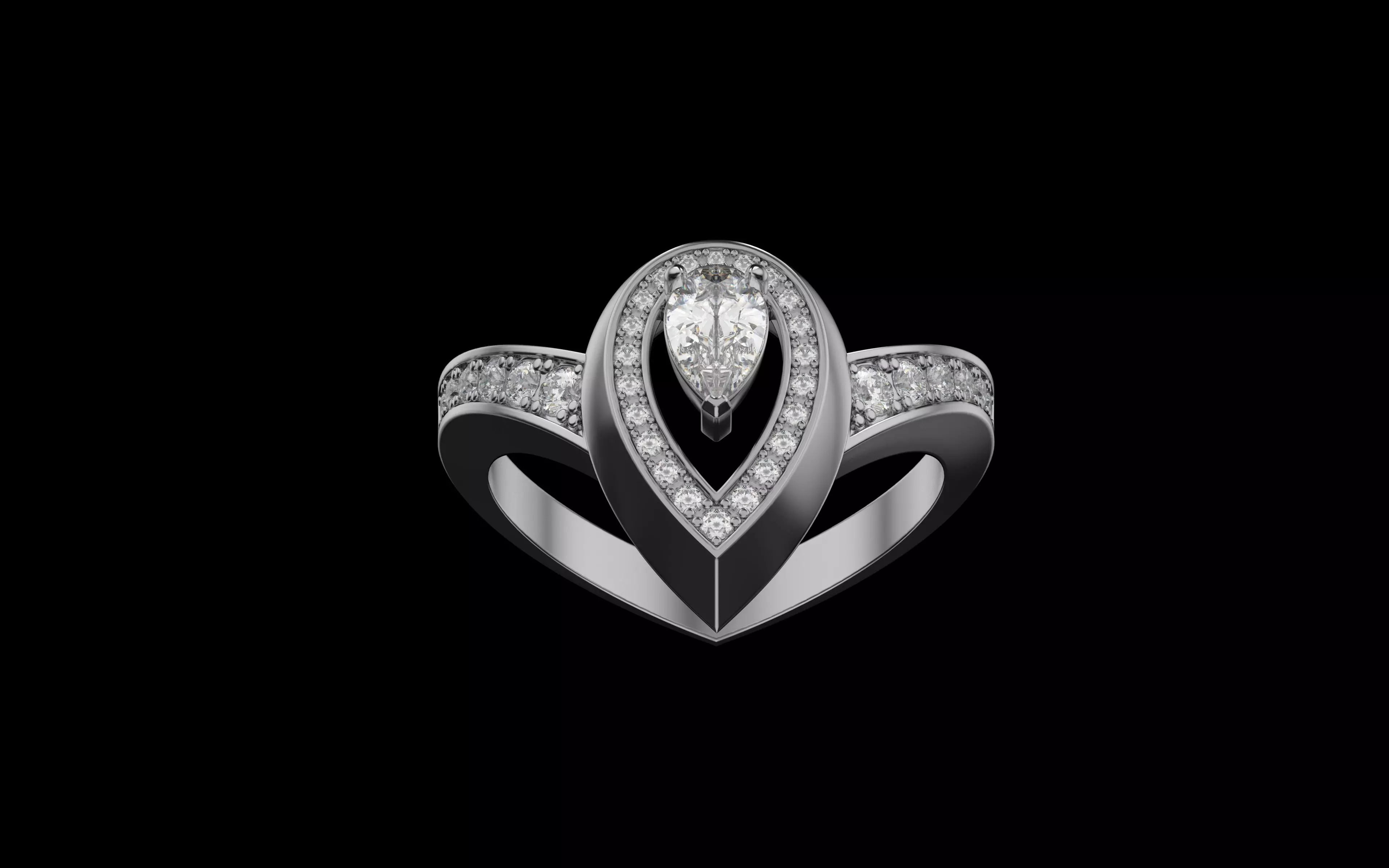 ring messika 17 mm fiery 3D print model_1