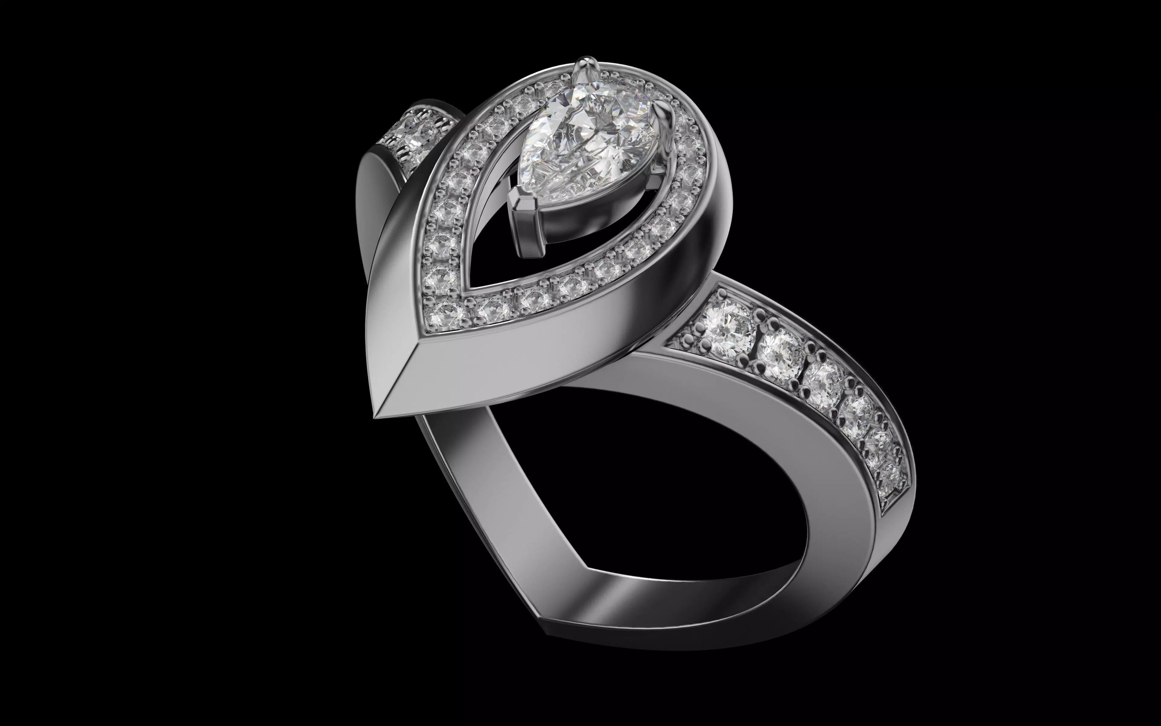 ring messika 17 mm fiery 3D print model_2