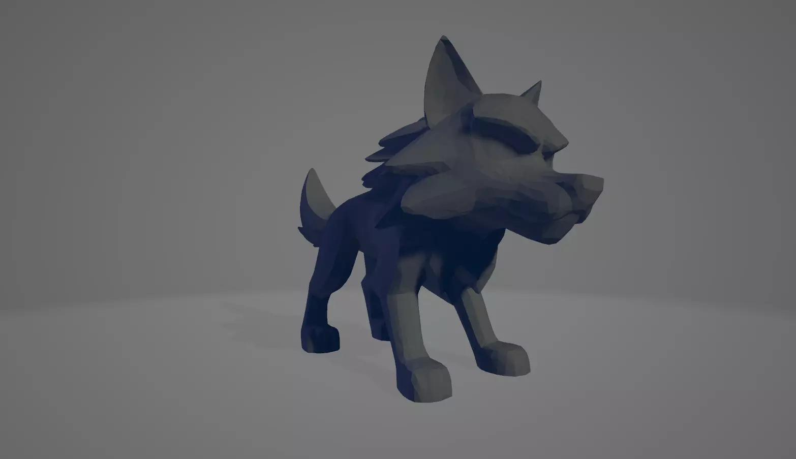 Cartoon Wolf Pup 3D Model Low-poly 3D model_1