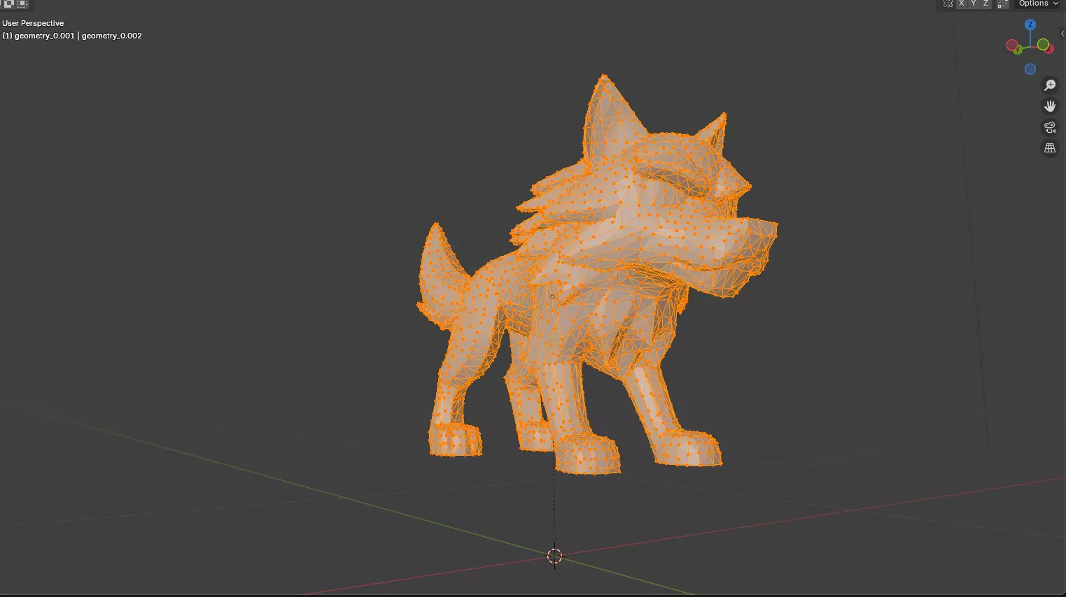 Cartoon Wolf Pup 3D Model Low-poly 3D model_7