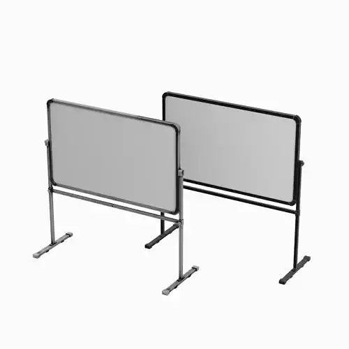 White Board with Stand Set Low-poly 3D model