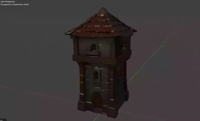 Fantasy Brick Turret 3D Model